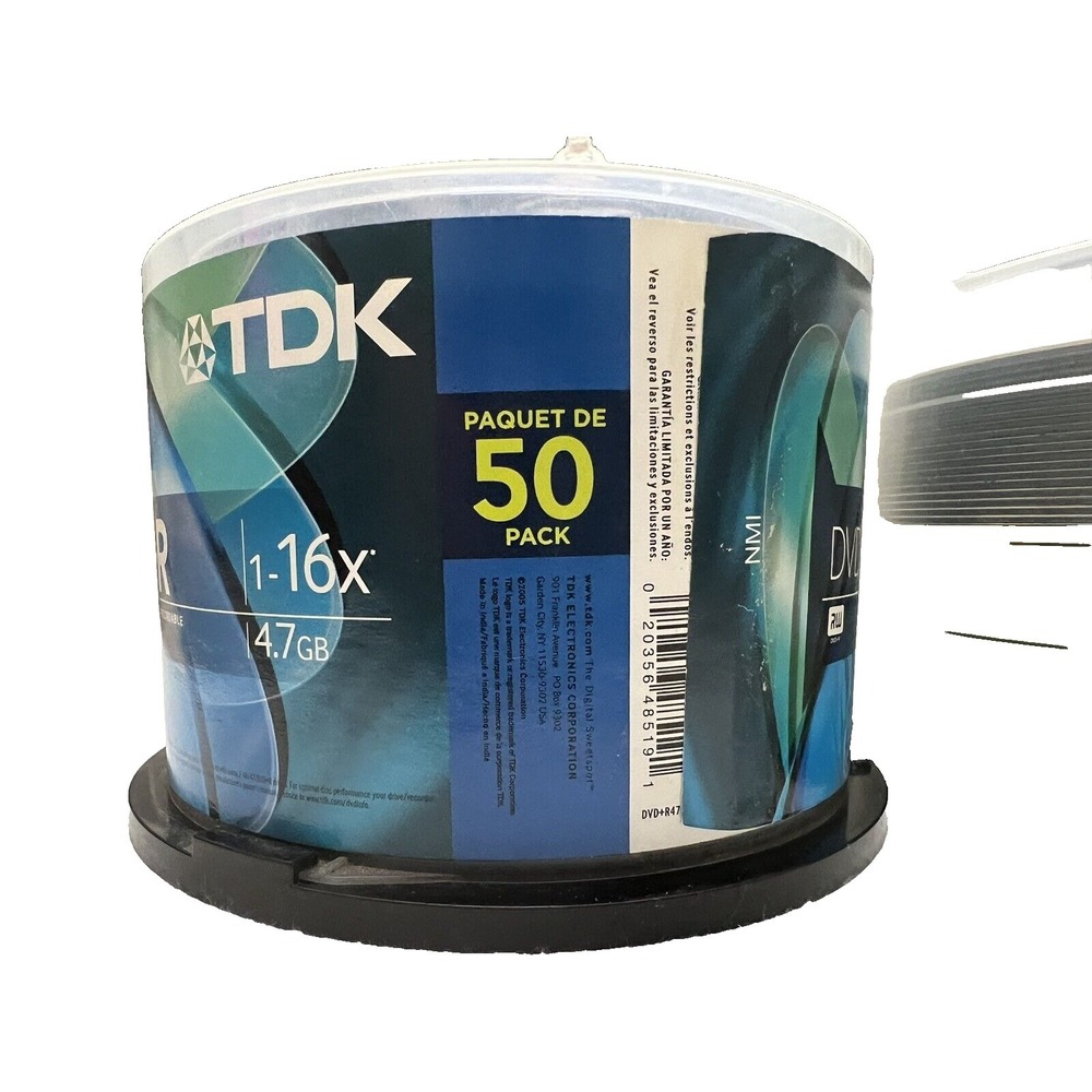 TDK R 50 PACK SPINDLE 4.7GB‎ BRAND Approx. 50 Ct